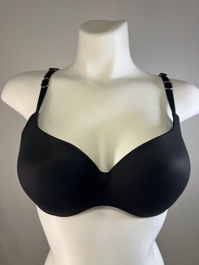 Victoria's Secret Black Molded Incredible Lined Demi Bra with Gold Rings 36C